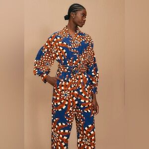 FARM Rio Blue/Orange Mixed Bananada Jumpsuit Womens Small